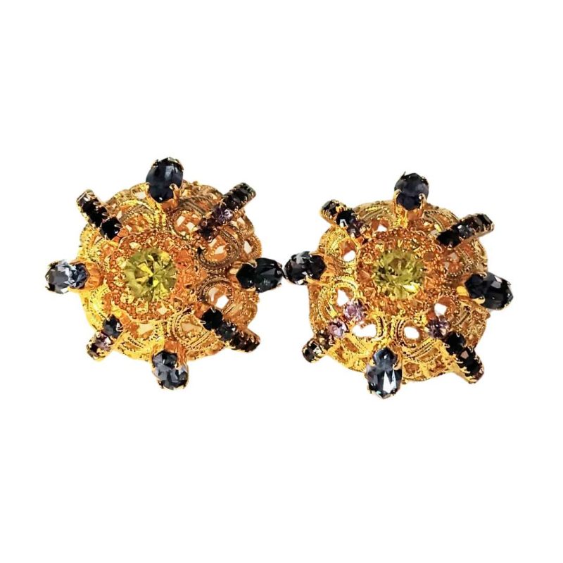 Cereza Dulce UK Dome Shaped Earrings Set in Beautiful Crystals