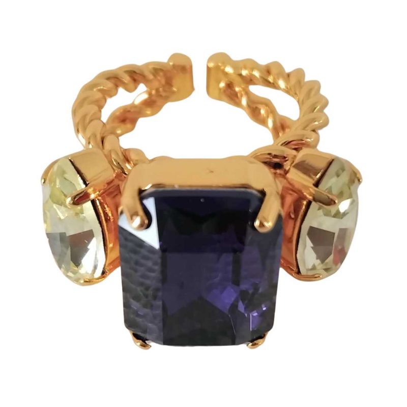 Cereza Dulce UK Handmade Amethyst and Citrine Swaroski Crystals Ring 1